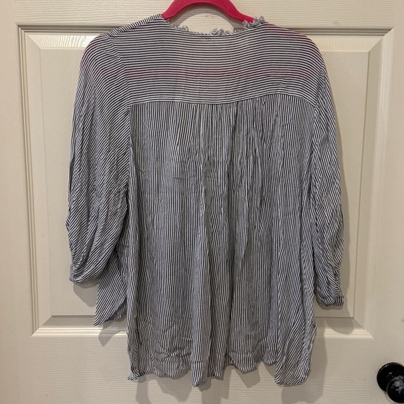 Free People One Ruffle Me Up black/white striped top, medium/large - Picture 8 of 9